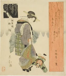 Willow Bath (Yanagiyu), sarjasta "A Series of Willows (Yanagi bantsuzuki)"