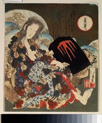 ""Yamauba ja Kintaro"" Japanilainen kansantarina. Totoya Hokkein (1780-1850) vedos noin 1840 Pushkin-museo, Moskova