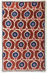 Brodeerattu pellavapäällinen, ottomaani, 1600-luvun loppu - 1700-luvun alku