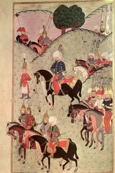 TSM H.1339 Sulttaani Selim II (1524-74) ratsastaa Kotahian ja Belgradin välillä liittyäkseen takaisin keisarilliseen armeijaan, 1584-89