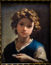 Nuoren pojan rintakuva kolikon kanssa, noin 1777 (Öljy kankaalle)