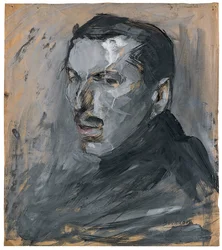 Omakuva Boccionista, Umberto (1882-1916). Tempera ja pastelli pahville, koko: 43,5x38,3