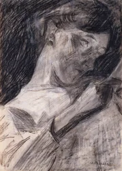Nuori nainen lukee Ines, 1909-10.
