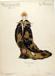 Prinsessa Turandotin rooliasu säveltäjä Giacomo Puccinin (1858-1924) oopperaan "Turandot" - 1926