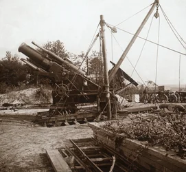 220 kranaatinheitin, Genicourt, Pohjois-Ranska, c1914-c1918