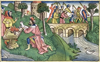 2 Kings 16:9-16: Damaskoksen kansa vangitaan