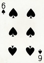 6 of Spades Goodall & Son Ltd.:n pelikorttipakasta, vuodelta 1940