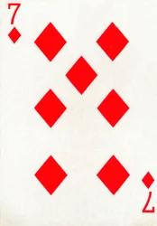 7 timanttia Goodall & Son Ltd.:n pelikorttipakasta, vuodelta 1940.