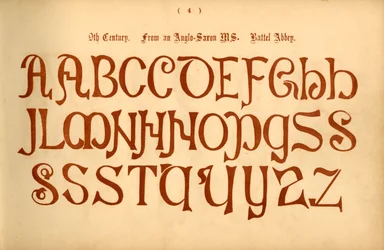 9. vuosisadalla. Anglosaksisesta MS:stä. Battel Abbey, 1862
