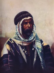Beduiinisheikki burnousessa, 1902