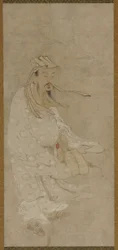 Kiinalainen mies seisoo kovassa tuulessa, Edo-kausi, 1600-luku.
