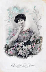 Hyvä suudelma, ranskalainen postikortti, noin 1900