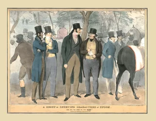 Urheiluhahmojen ryhmä Epsomissa, n. 1832.