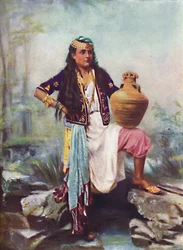 Syyrialainen tyttö lähteellä 1902