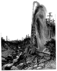 Kuormausaine Pennsylvanian öljykentillä, USA, 1886