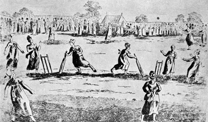 Naisten krikettiottelu, Newington Green, Islington, Lontoo, 1811 1912