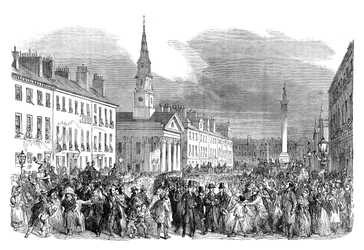 Erottavien saarnaajien kulkue St. Andrewsin kirkosta Edinburghista, 1895