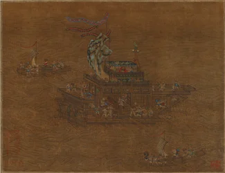 Kuninkaallinen proomu merellä, Ming- tai Qing-dynastia, 1500-1600-luku.