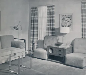 Näkymä kahden huoneen huoneistossa Keeler Buildingissa, Grand Rapidsissa, Michiganissa, 1935