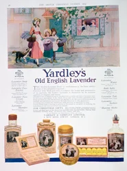 Yardleys Old English Lavender -sarjan mainos, 1923