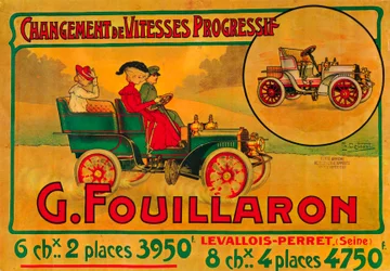 Mainos Fouillaron-autoista, c1900s