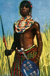 Afrikkalainen soturi, vuodelta 1928.