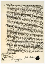 John Milltonin ja Samuel Symonsin välinen sopimus, 27. huhtikuuta 1667