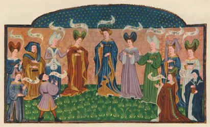 Allegorical figures in Court Dress, 1445, 1948.