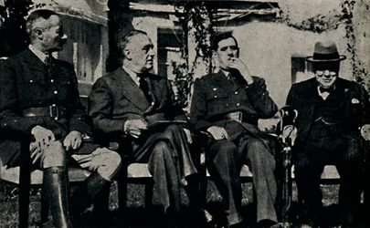 Liittoutuneiden konferenssi Casablancassa, Ranskan Marokossa tammikuussa 1943, 1945.