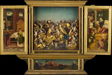 Alttaritaulu kohtauksilla Neitsyen elämästä, Saksa, 1548.