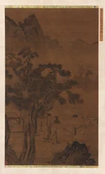 Iltapäivävierailu lähellä Tall Pinesia, Ming-dynastia, 1500-luku.