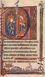 Valaistu sivu Vaux-Bardolf Psalterista, c1310, 1937
