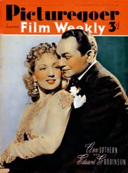 Ann Sothern 1909-2001 ja Edward G. Robinson 1893-1964, näyttelijät, 1940