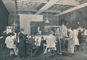 Antiikki- ja elämäkurssit Ontarion taidekorkeakoulussa Torontossa, 1913