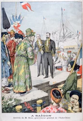 Indokiinan kenraalikuvernöörin Paul Beaun saapuminen Saigoniin, 1902