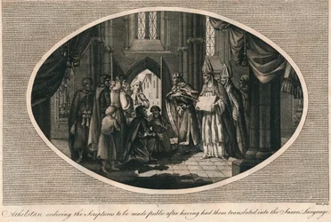Athelstan määräsi julkaisemaan anglosaksiksi käännetyt kirjoitukset, 930-luku 1793