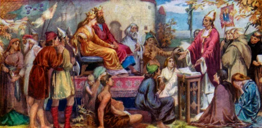 Augustinus saarnaa Ethelbertille ja Berthalle, 1925