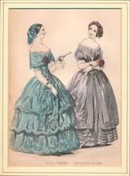 Juhlamekko ja iltapuku, 1800-luku.