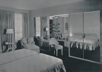 James F. Eppensteinin suunnittelema makuuhuone, Chicago, 1942
