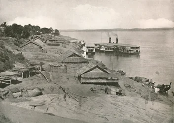 Bhamo - Irrawaddy Flotilla Mail Steamer at the Ghat, 1900.