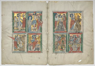 Bifolio kohtauksilla Kristuksen elämästä, 1230-1240.