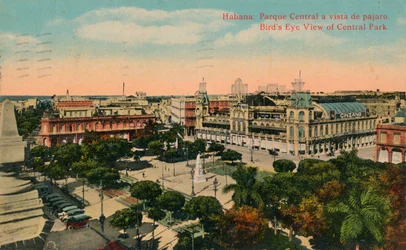 Lintuperspektiivinäkymä Central Parkista, Havanna, Kuuba, vuodelta 1919