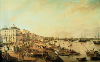 Bordeaux, satama, maalaus 1805
