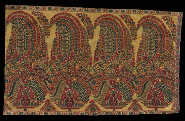 Reunusfragmentti huivista, 1800-luvun alku.
