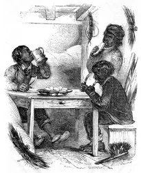 Savupiipun lakaisupoika syö illallista, 1861