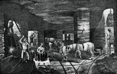 Bradleyn hiilikaivos, lähellä Bilstonia, 1886