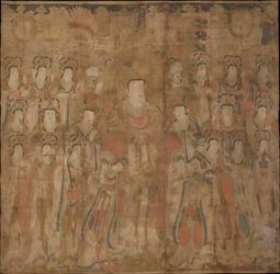 Brahma palvelijoiden ja muusikoiden kanssa, 1500-luvun loppu.