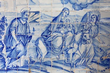 Brasilia, Bahia, Salvador: Azulejo Bonfim-kirkossa: lento Egyptiin