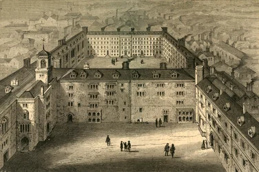 Bridewell kuin tulipalon jälkeen uudelleen rakennettu, vanhasta vedosta, 1897.