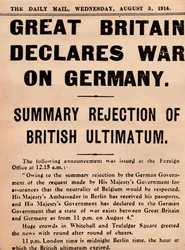 Britannia julisti sodan Saksalle, 1914 1935